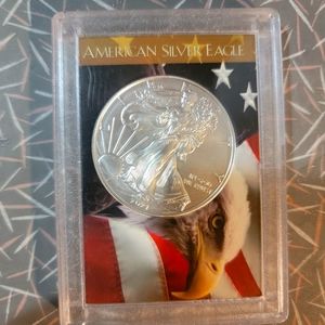 American Silver Eagle - 1 oz Fine Silver - In Harris Plastic Holder